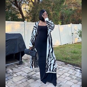 Zebra Print Duster Cardigan